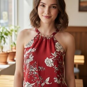 WHBM Winter Bloom Red W Pink